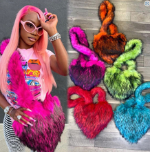 Load image into Gallery viewer, Women Faux Fur Heart Shoulder Bag