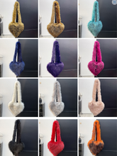 Load image into Gallery viewer, Women Faux Fur Heart Shoulder Bag