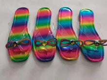 Load image into Gallery viewer, Rainbow Flip Flops Slippers with Bag Sets