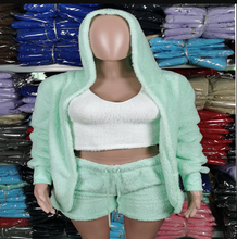 Load image into Gallery viewer, 3 Pcs Furry Shorts Sets