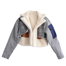 Load image into Gallery viewer, Jeans Fur Coat