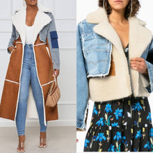 Load image into Gallery viewer, Jeans Fur Coat