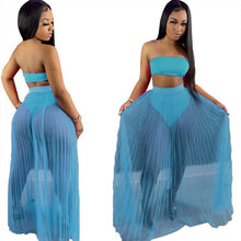 Load image into Gallery viewer, Women Lace Mesh Maxi 3 PCs Skirt Set