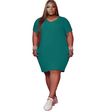 Load image into Gallery viewer, Plus Size Shirt Dress with Pocket