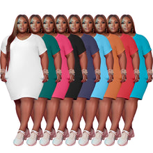 Load image into Gallery viewer, Plus Size Shirt Dress with Pocket
