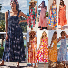 Load image into Gallery viewer, Women Lace-up Print Long Dress