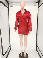 Load image into Gallery viewer, Satin Shirt Dress