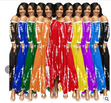 Load image into Gallery viewer, Off Shoulder Slit Maxi Dress