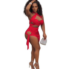 Load image into Gallery viewer, Women Lace Up Skirt Set