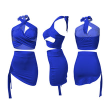 Load image into Gallery viewer, Women Lace Up Skirt Set