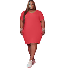 Load image into Gallery viewer, Plus Size Shirt Dress with Pocket