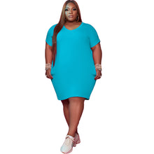 Load image into Gallery viewer, Plus Size Shirt Dress with Pocket