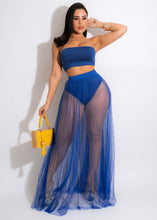 Load image into Gallery viewer, Women Lace Mesh Maxi 3 PCs Skirt Set