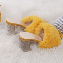 Load image into Gallery viewer, Fur High Heel Slippers