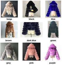 Load image into Gallery viewer, Faux Fox Fur Coat