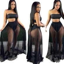 Load image into Gallery viewer, Women Lace Mesh Maxi 3 PCs Skirt Set