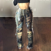 Load image into Gallery viewer, Colorful Pattern Fringe Pants