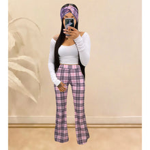 Load image into Gallery viewer, Plaid Bell-Bottoms Pants 3 PCs set