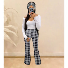 Load image into Gallery viewer, Plaid Bell-Bottoms Pants 3 PCs set