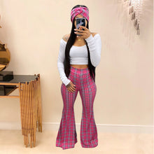 Load image into Gallery viewer, Plaid Bell-Bottoms Pants 3 PCs set
