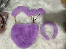 Load image into Gallery viewer, Fur Headband and Heart Bag set