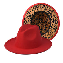 Load image into Gallery viewer, Fedora Hat with Leopard Pattern Inside (MOQ 20)