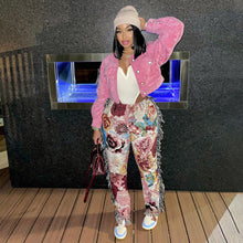 Load image into Gallery viewer, Colorful Pattern Fringe Pants