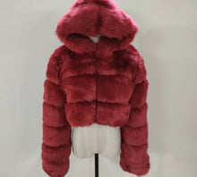 Load image into Gallery viewer, Faux Fox Fur Coat