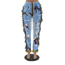 Load image into Gallery viewer, Colorful Pattern Fringe Pants