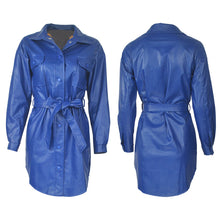 Load image into Gallery viewer, Women PU Shirt Dress