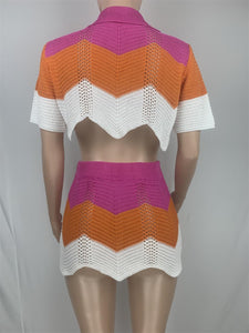 Women Fashion Kint 2 pcs Skirt Set