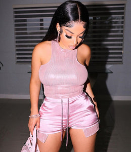 Women Fashion Vest with Shorts Set