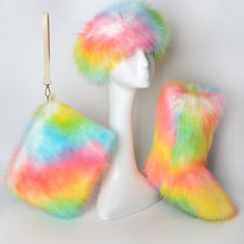 Load image into Gallery viewer, Furry 3 pcs Boots Hat Bag Set
