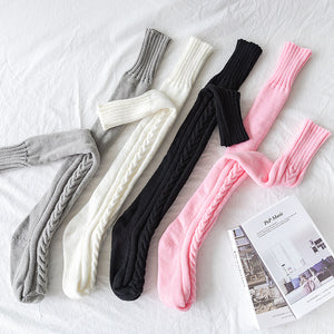 Women Thigh High Knitted Socks