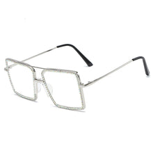 Load image into Gallery viewer, Clear small Diamond Flat mirror Shades
